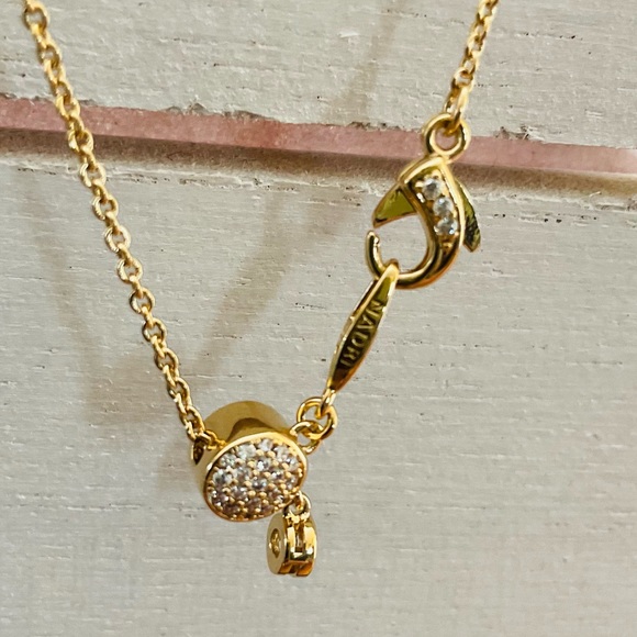 Sparkle Encrusted Circle Jeweled Pendant  18K Plated Necklace - Picture 5 of 6